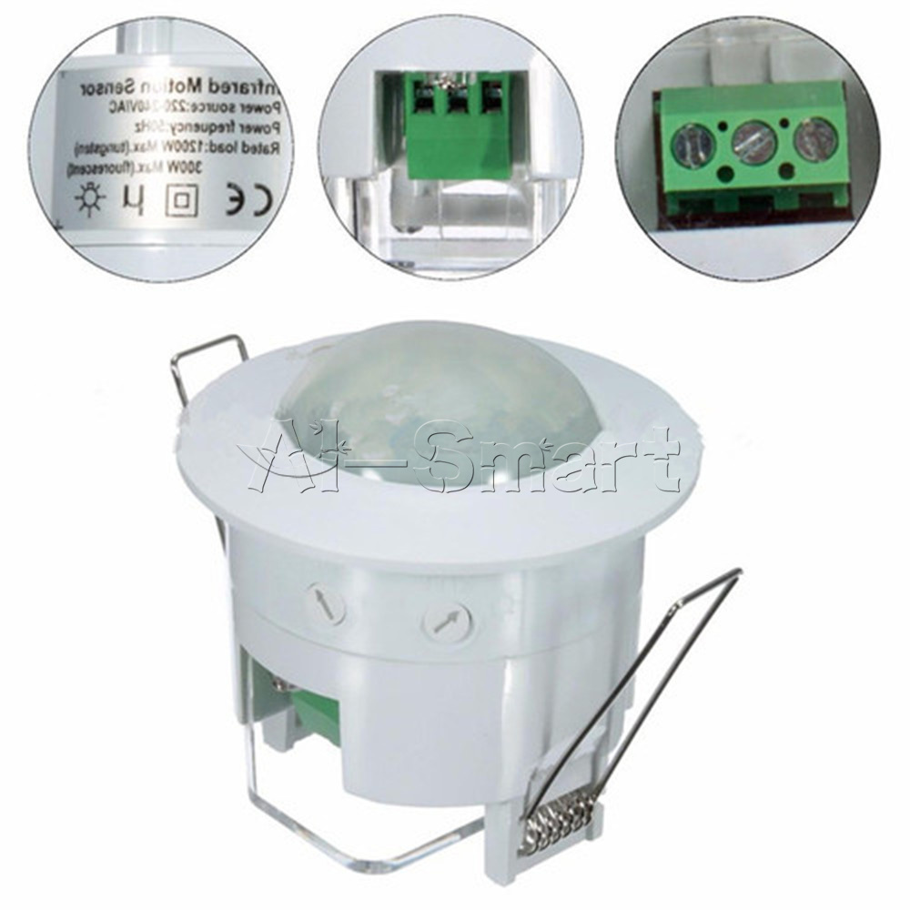 360° Infrared Recessed PIR Ceiling Motion Sensor Detect Light Switch