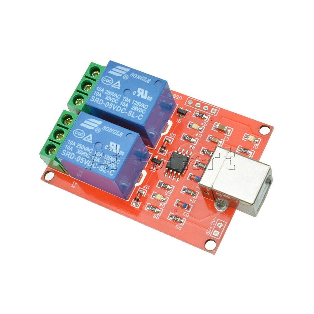 New 5V USB Relay 2 Channel Programmable Computer Control For Smart Home