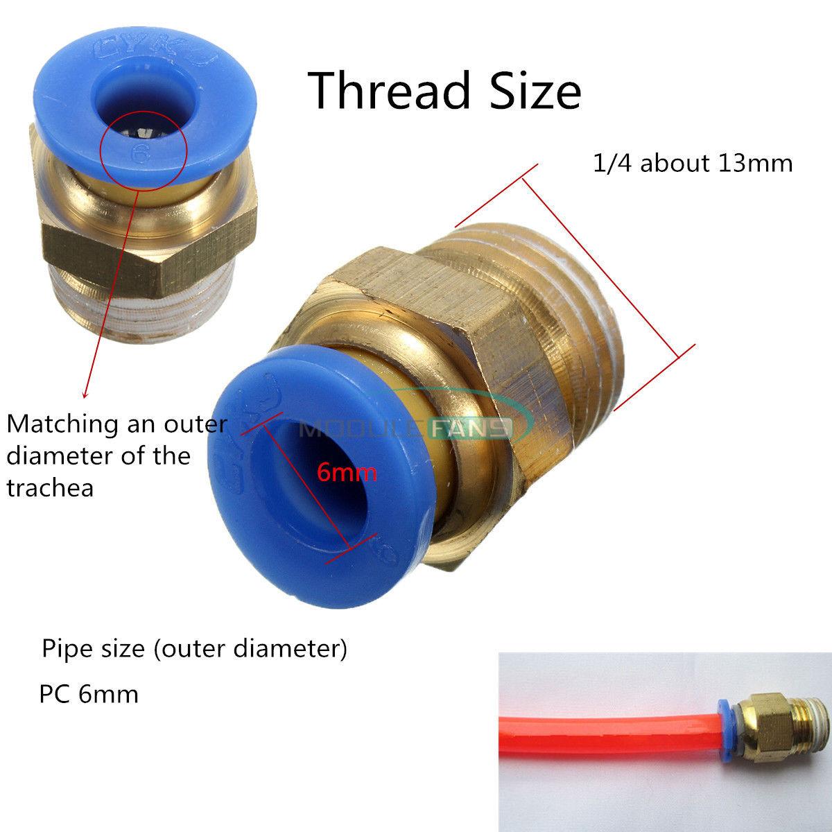 1/4'' BSP Straight Connector Male/ Female to 1/8'' BSP Airbrush Hose