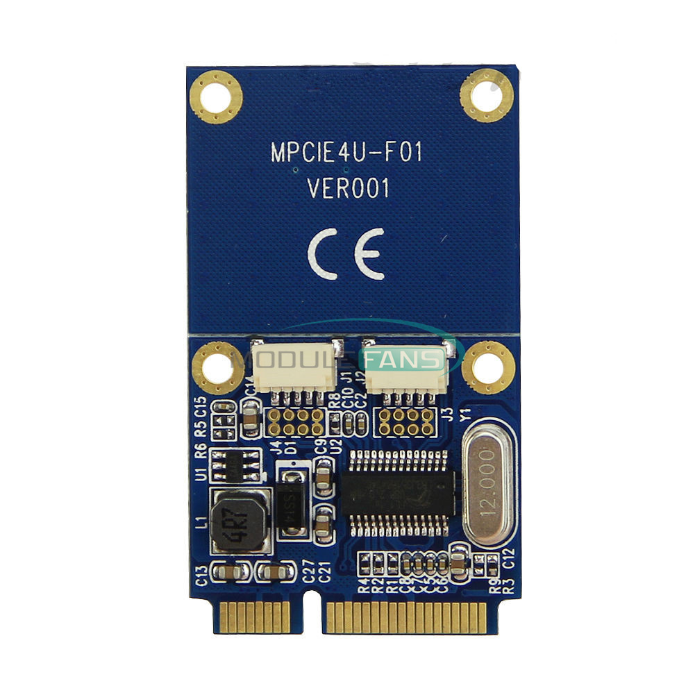 Mini PCIe PCI-E to USB Adapter mPCIe to 5 Pin Dual USB2.0 2 Ports ...