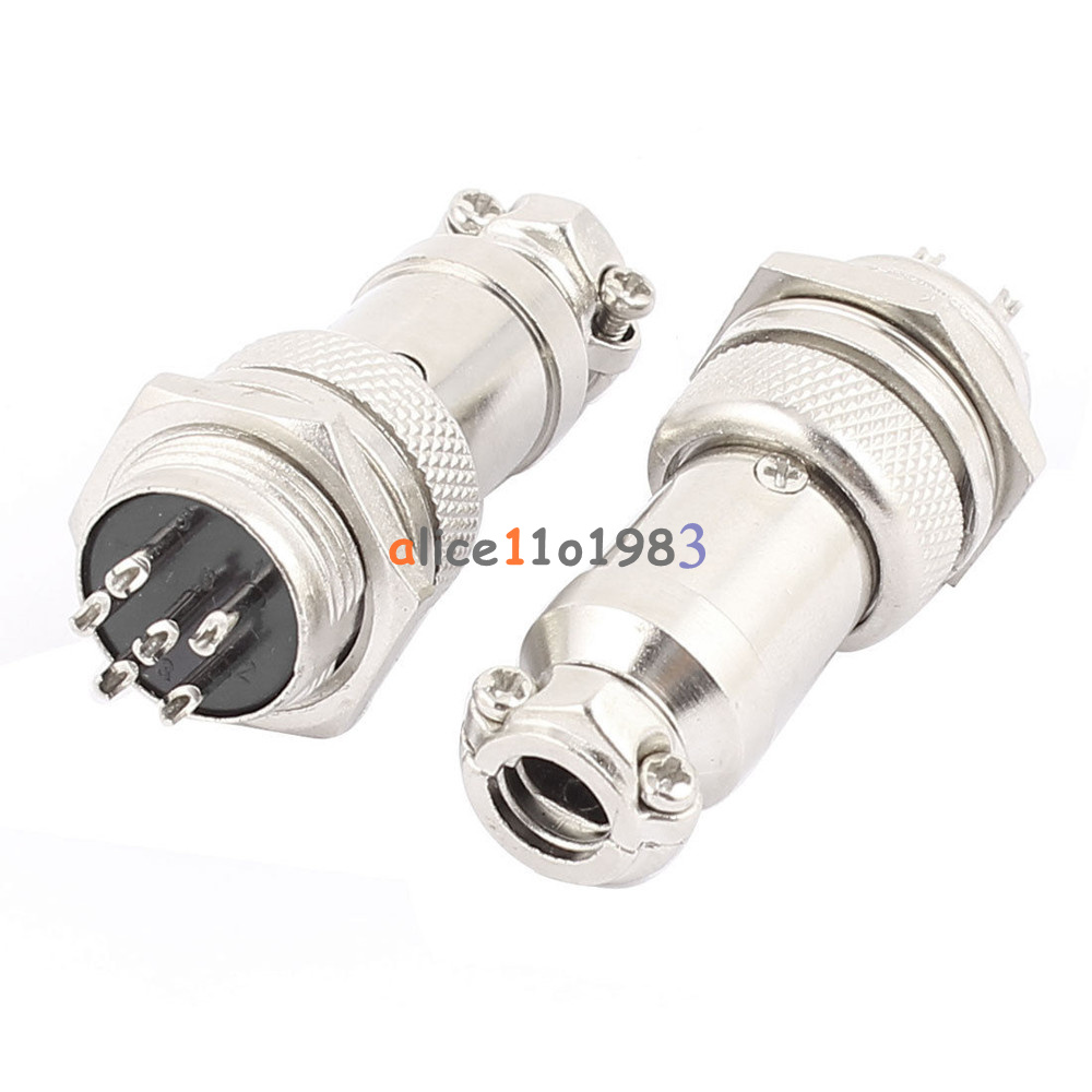 16mm Male /& Female panel Metal Connector Aviation Plug GX16-6 6pin AC1200V