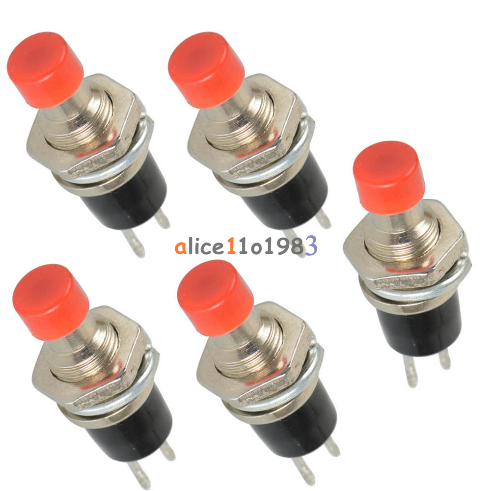 5/10PCS PBS-110 ON/OFF Push button Red Black Blue Mini Lockless ...