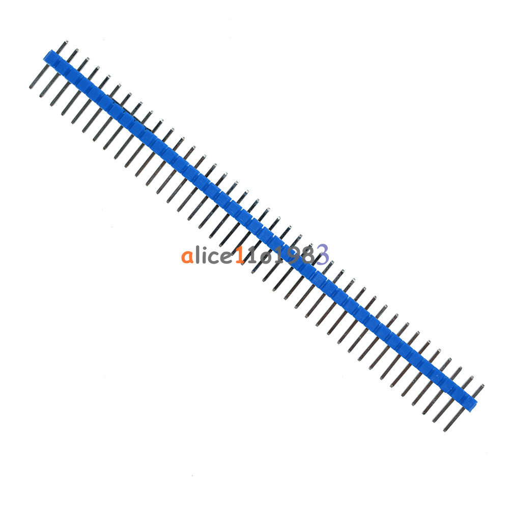 10PCS 40Pin 1x40P Male 2.54mm Breakable Pin Header Strip 40P Blue Color NEU