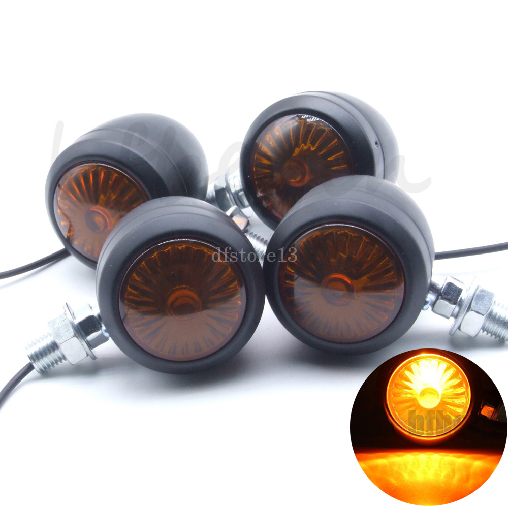 4pcs Bullet Metal tourner feux de signalisation indicateur moto 12v 10w Ambre