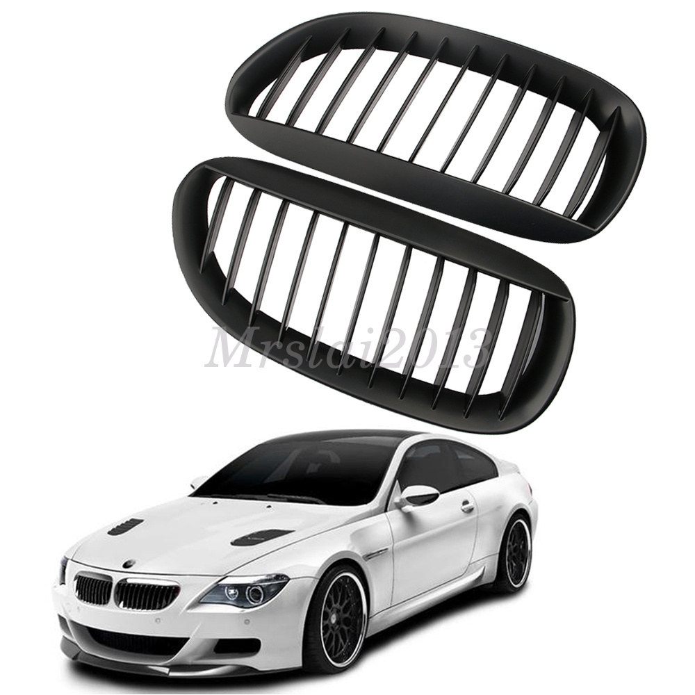 Matte Black Front Kidney Grille Grill Matte For BMW 6 Series E63 E64 ...