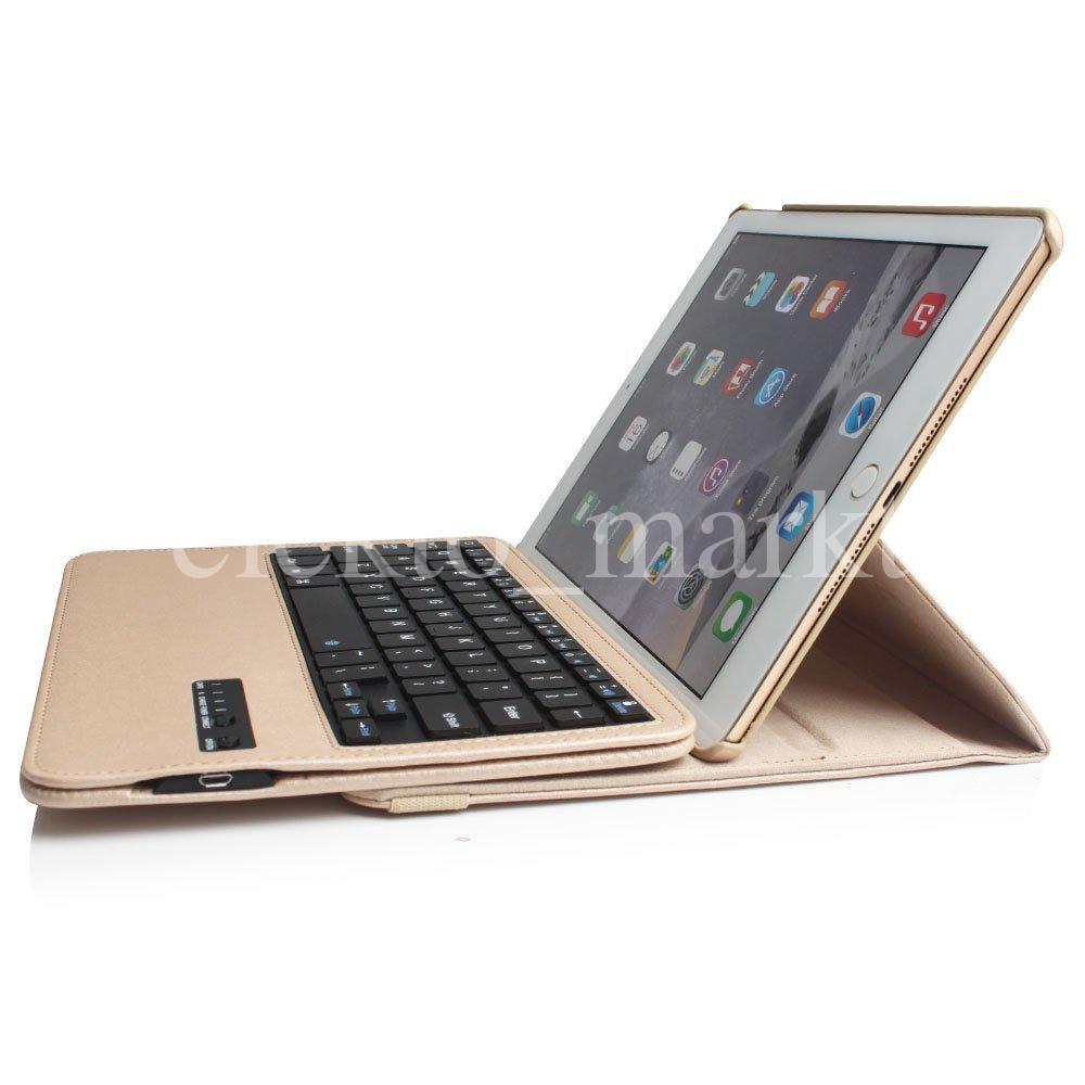 Removable Bluetooth Keyboard Leather Smart Case Cover For IPad Air 2