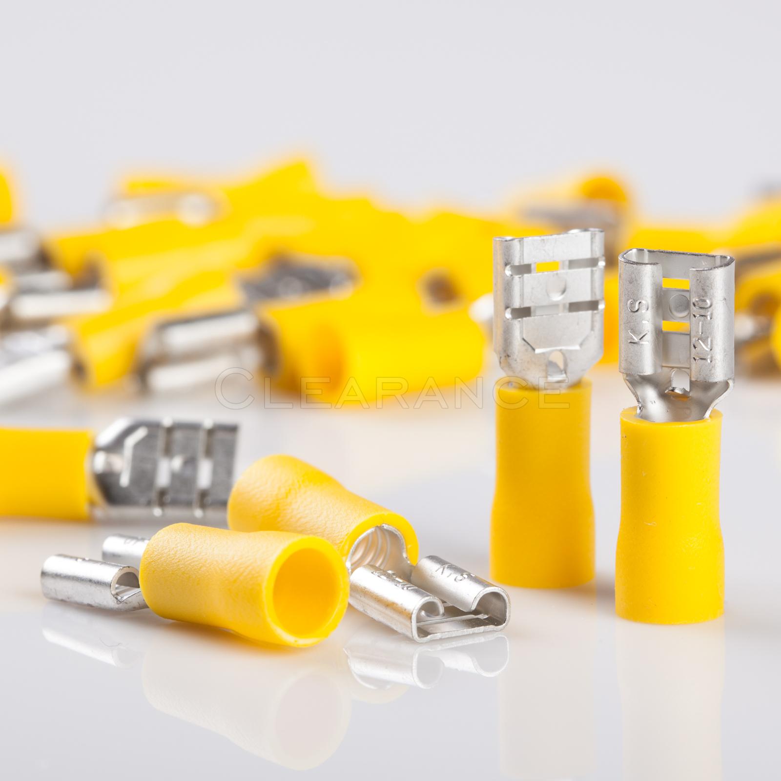 100x 1210 GAUGE FEMALE SPADE QUICK DISCONNECTS ELECTRICAL WIRE CONNECTORS .250 eBay