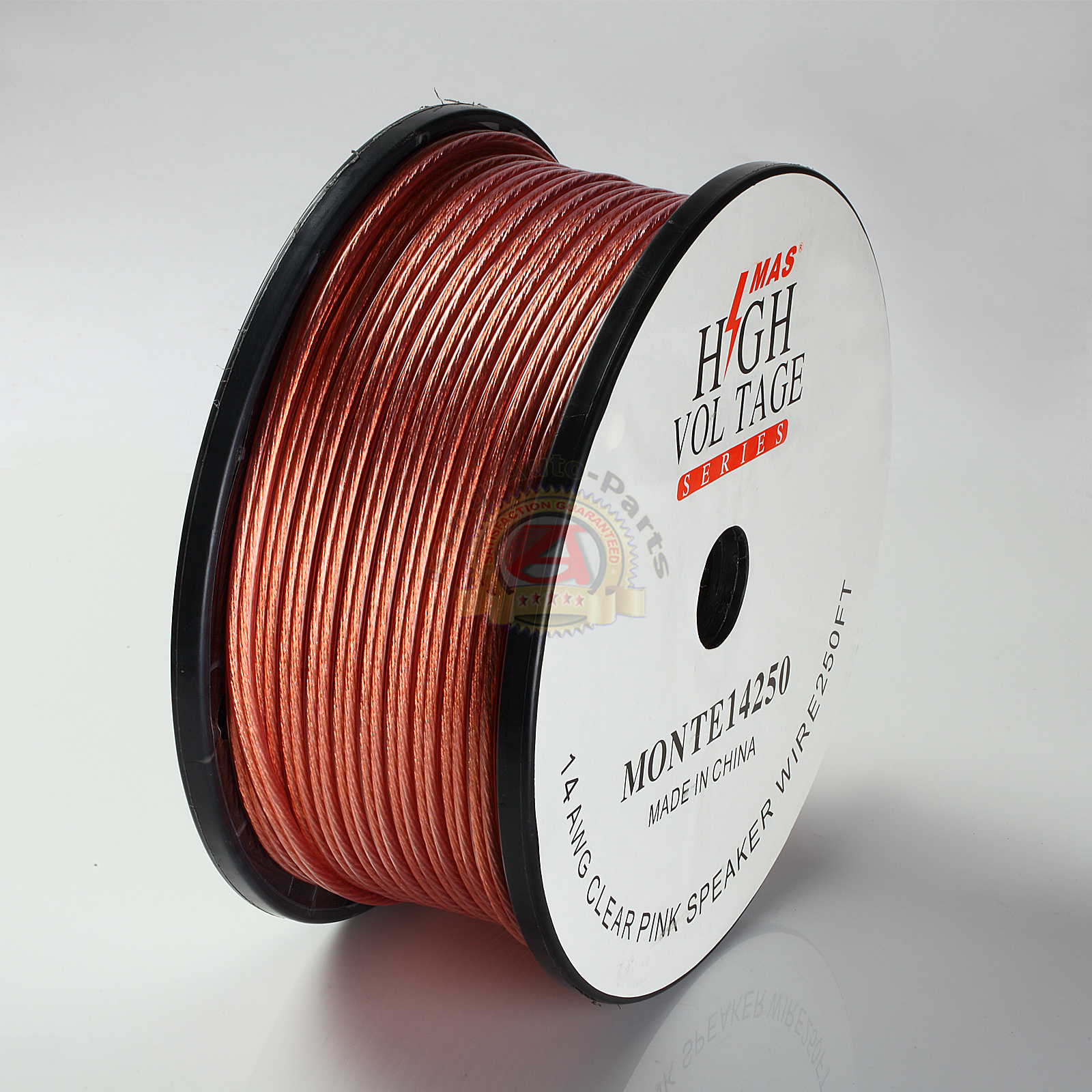 Clear Transparent 250' ft 14 Gauge 14AWG Speaker Wire Cable for Car
