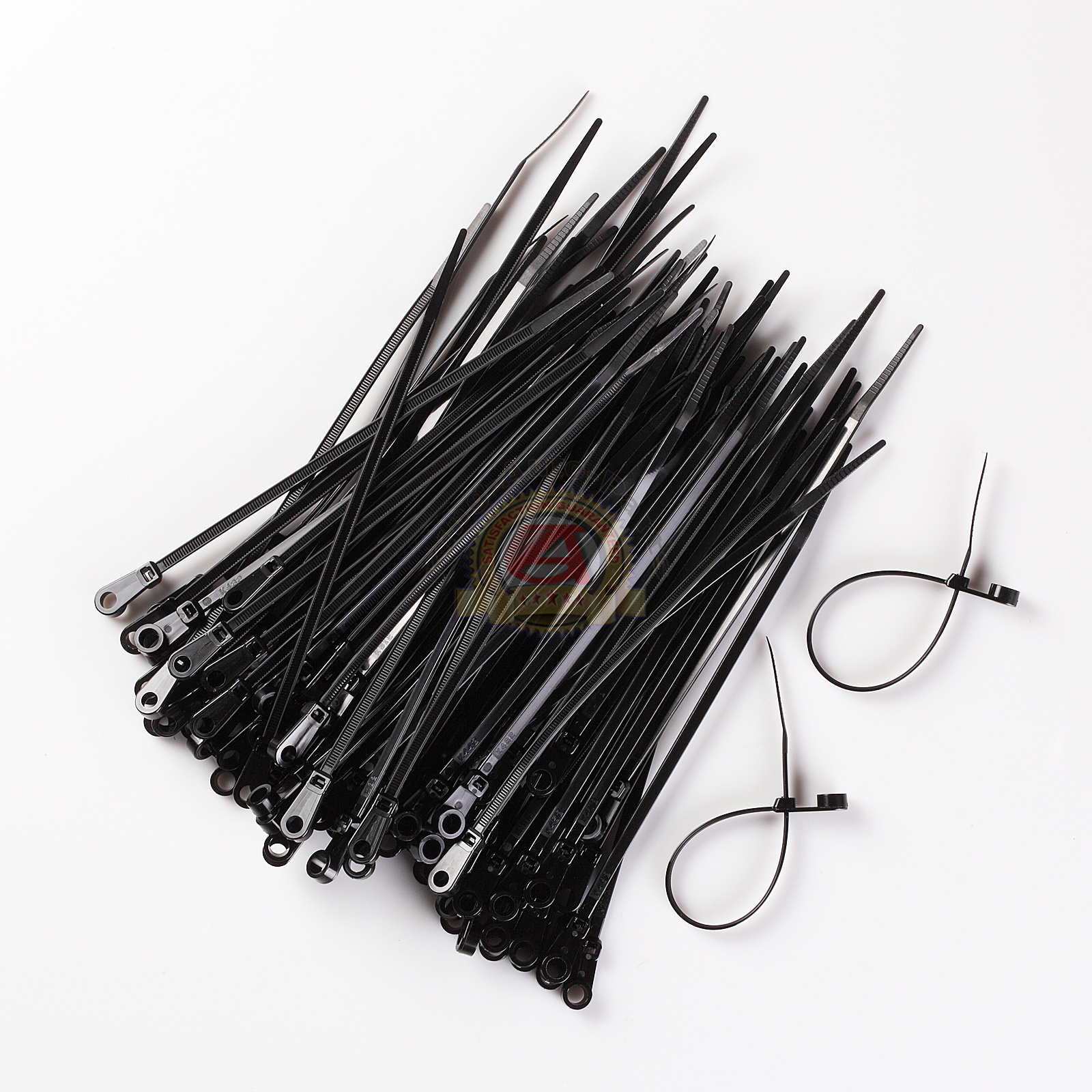 100 PACK 6 INCH MOUNTING HOLE ZIP TIES NYLON BLACK NAIL SCREW WIRE