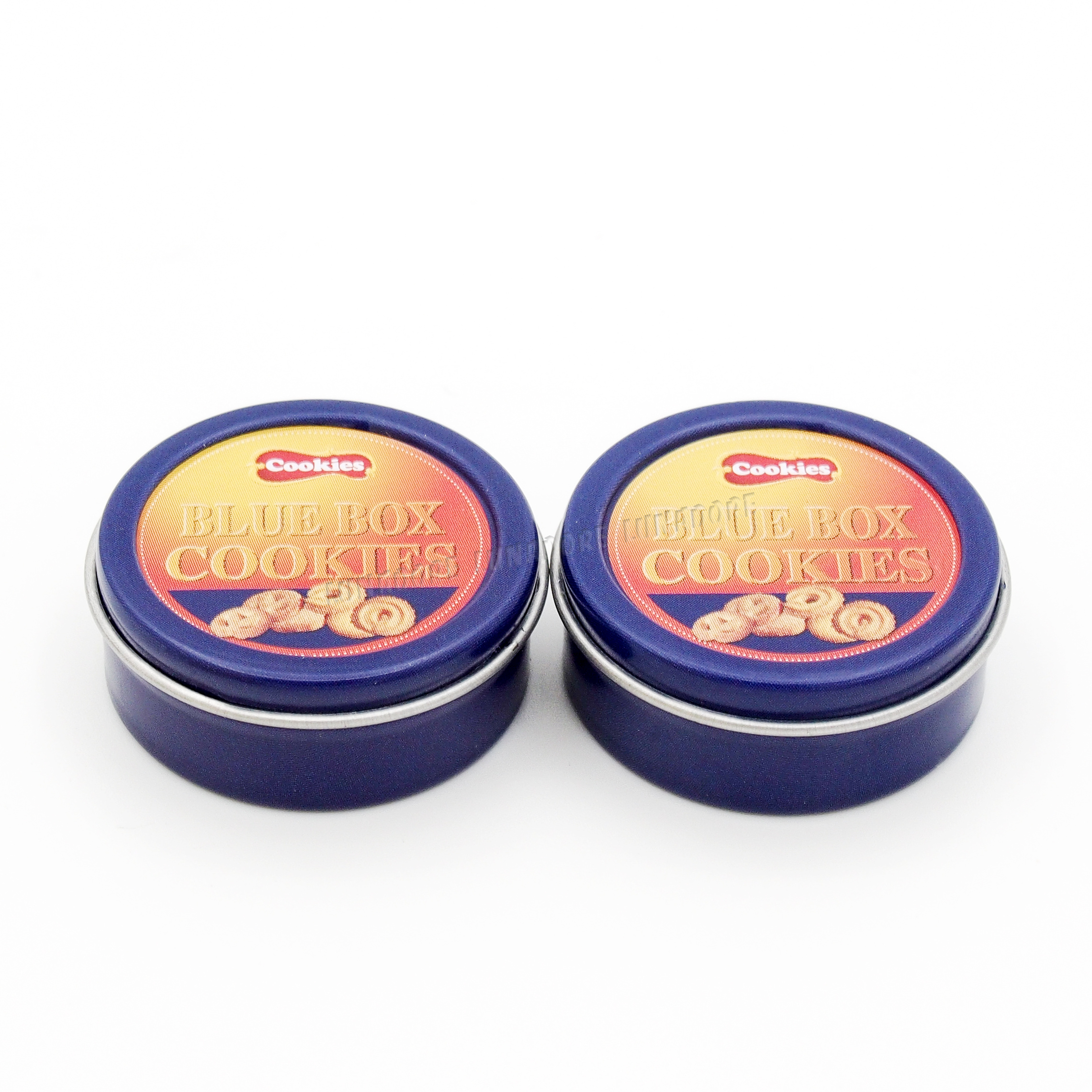 16 Dollhouse 2PCS Blue Cookies Box Metal Biscuit Box Food Miniature