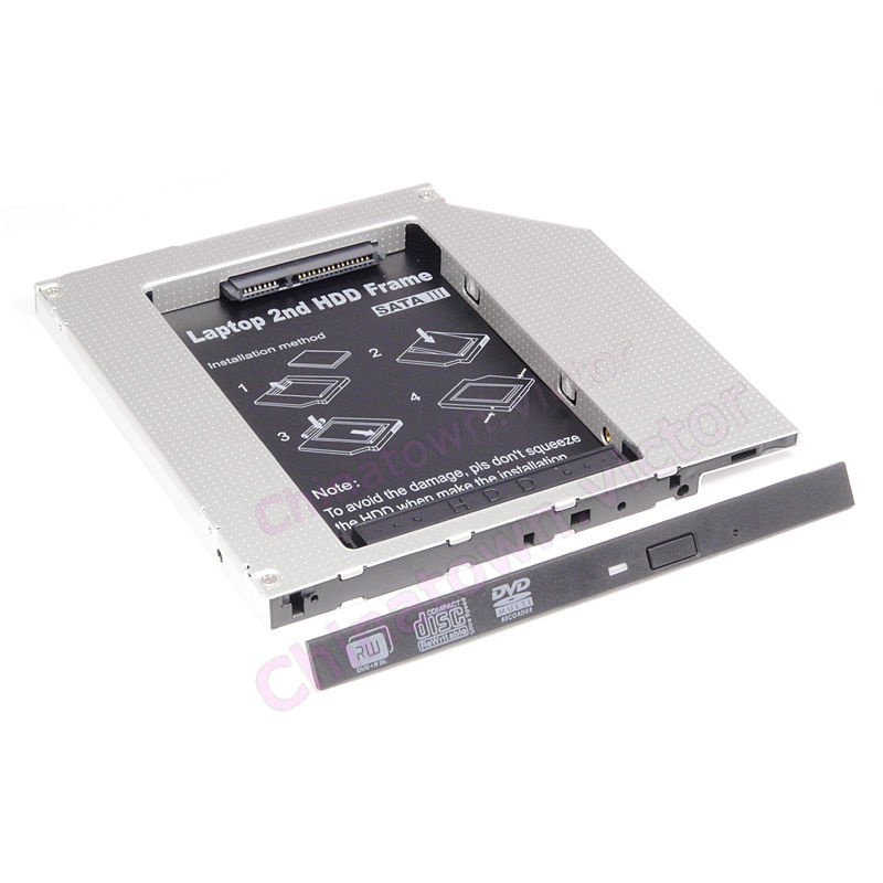 External USB 3.0 Enclosure For 9.5mm Slim SATA CD/DVDROM + SATA3 2nd HDD Caddy eBay