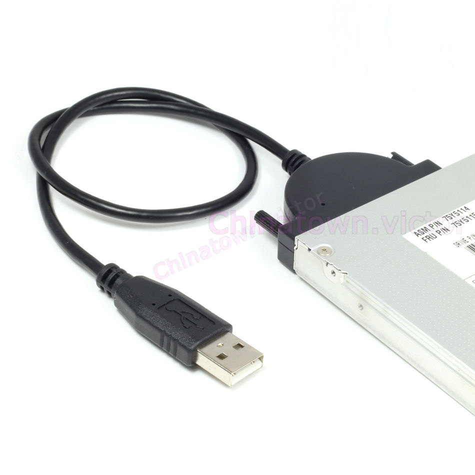 Slim SATA to USB Adapter Converter Cable For Laptop CD DVD Optical
