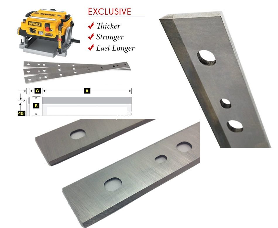 13" HSS Planer Blades Knives for Dewalt DW735 & DW735X replaces DW7352