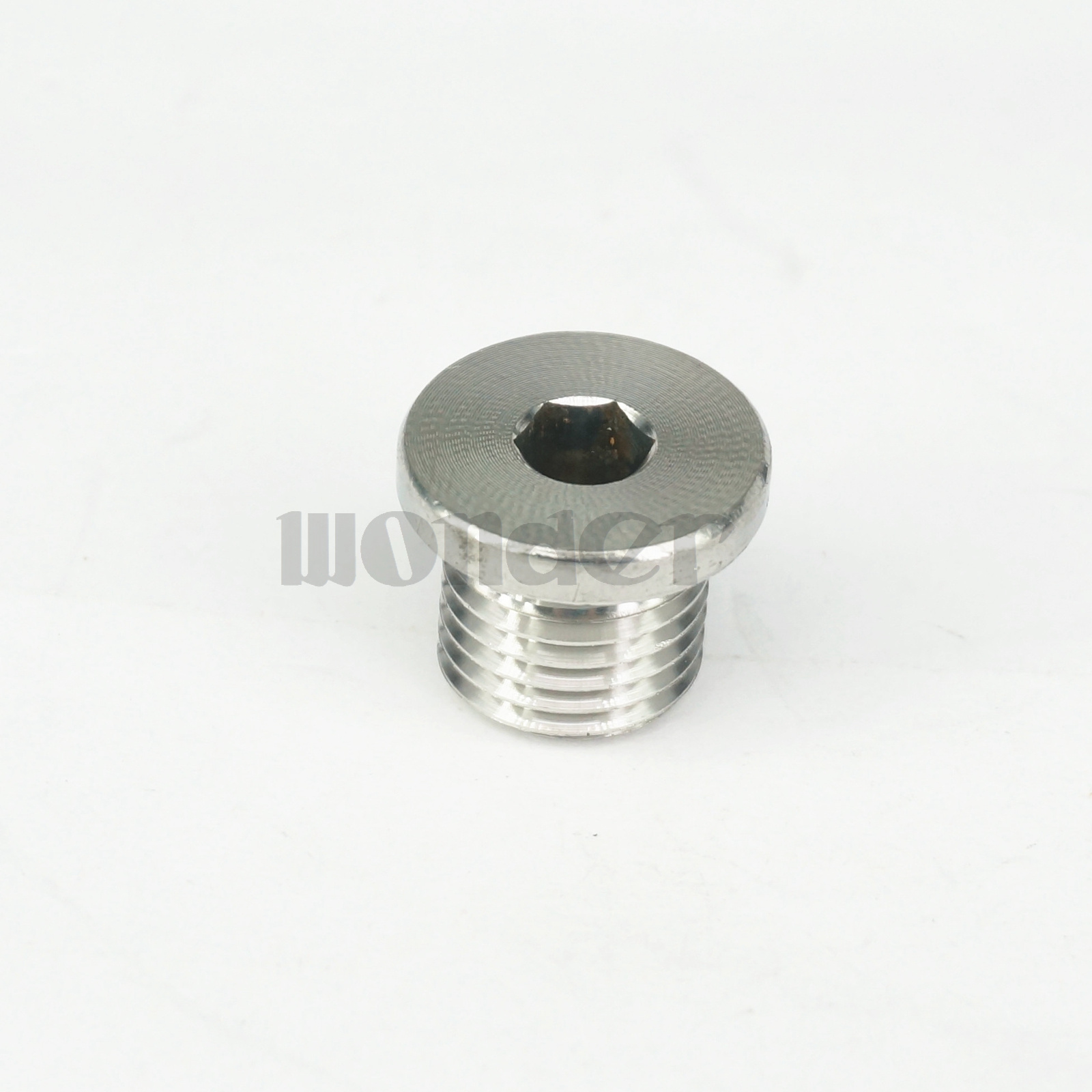 M14x1.5mm Male SS304 Countersunk End Plug With Flange Internal Hex Head