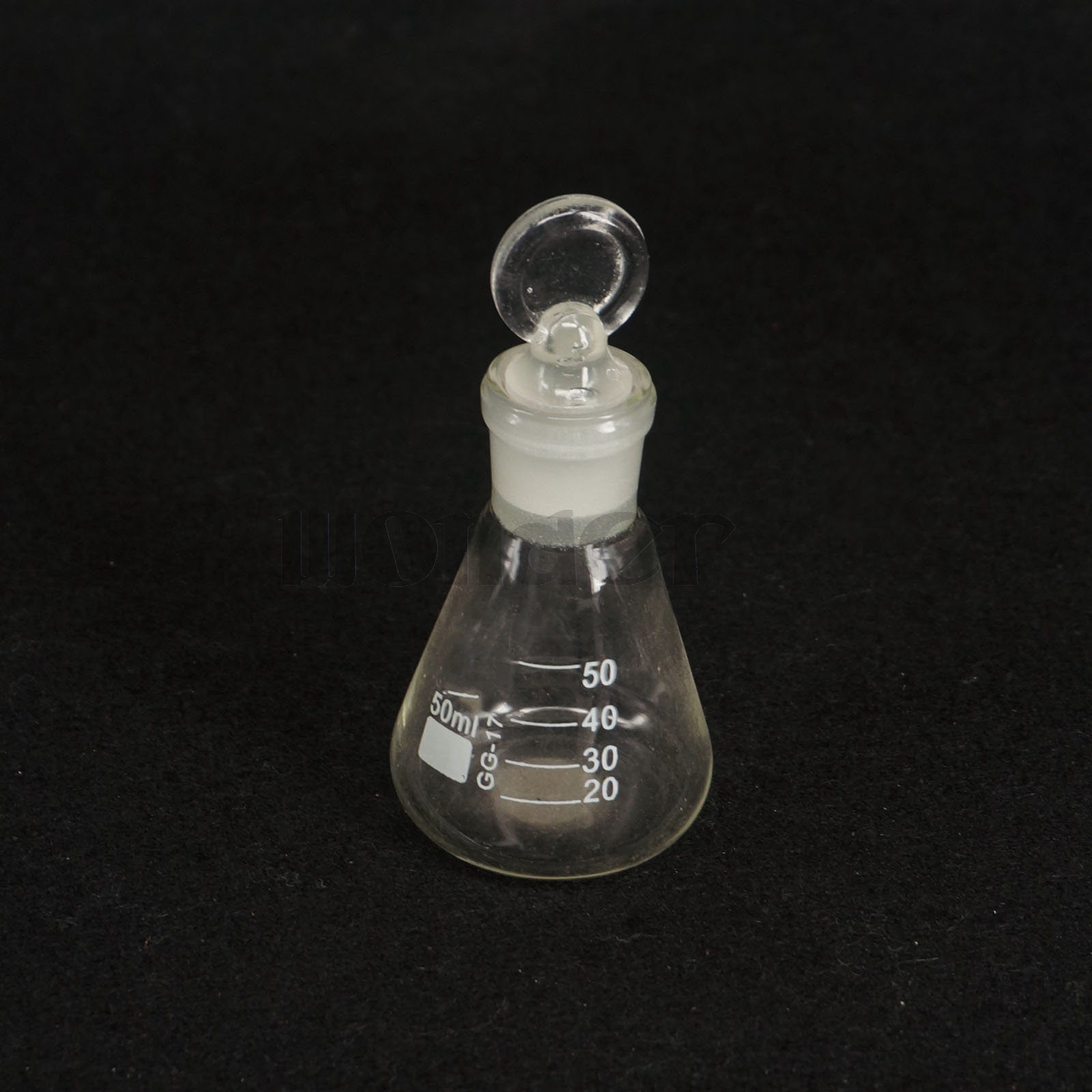 50ml Lab Borosilicate Glass Erlenmeyer Conical Flask with Groundin