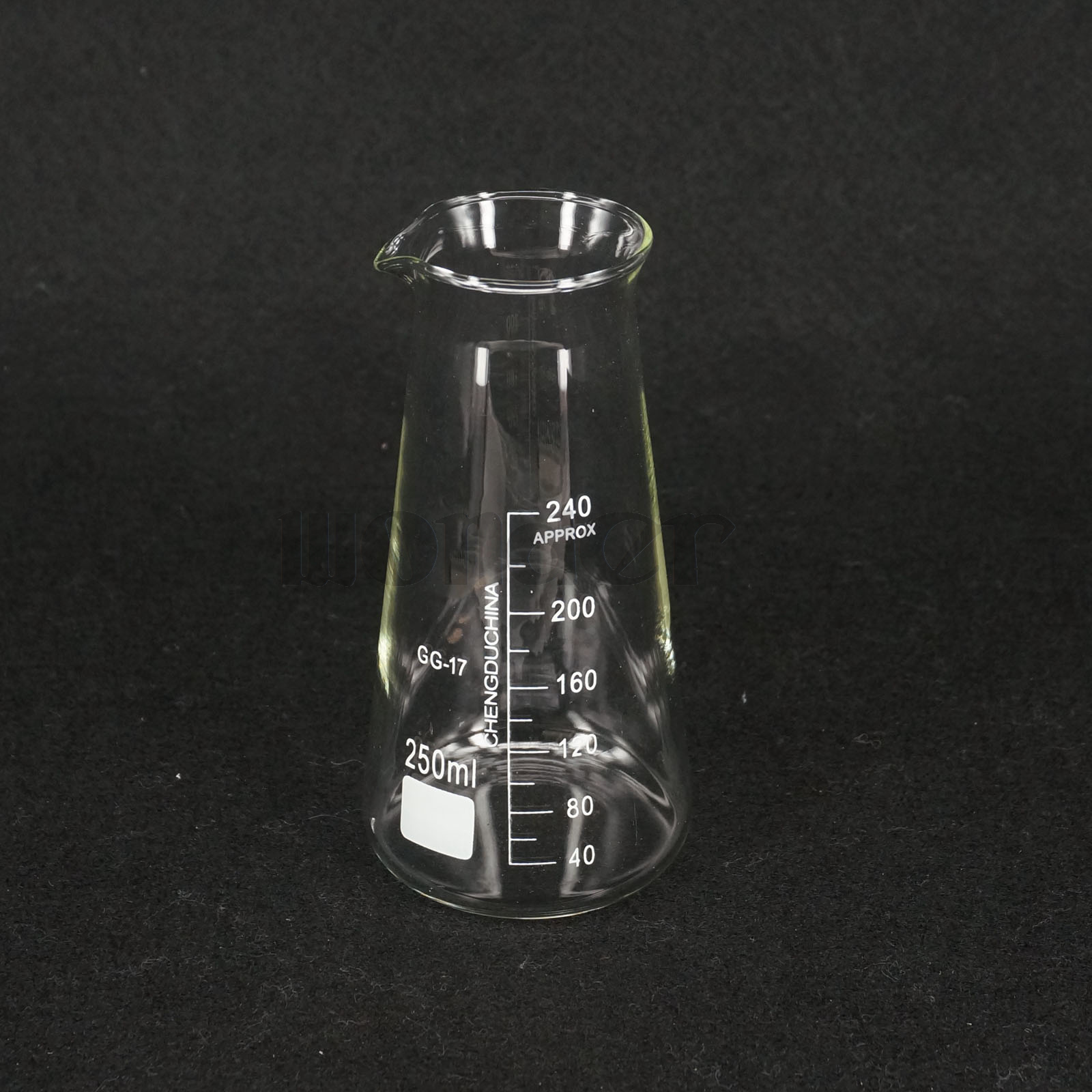 250ml Lab Boro Glass Conical Beaker With Threecorner Philips Chemistry