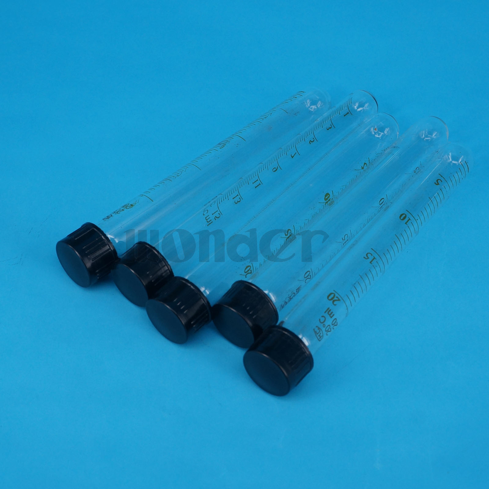 Lot(5) 20ml 18x150mm Clear Glass Test Tube Round Bottom Graduated with