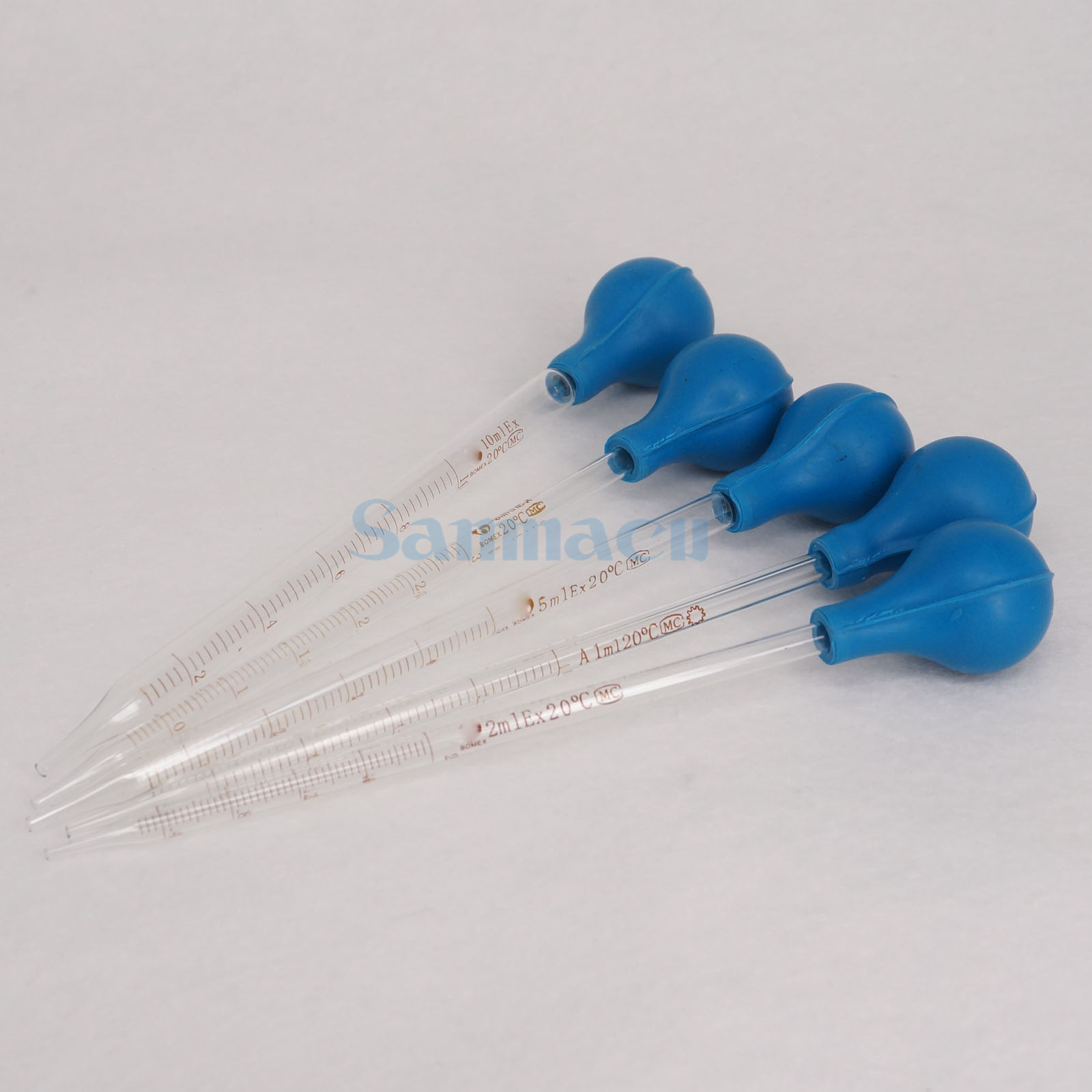 110ml Glass Graduated Pipette with Rubber Bulb Lab Chemistry Dropper