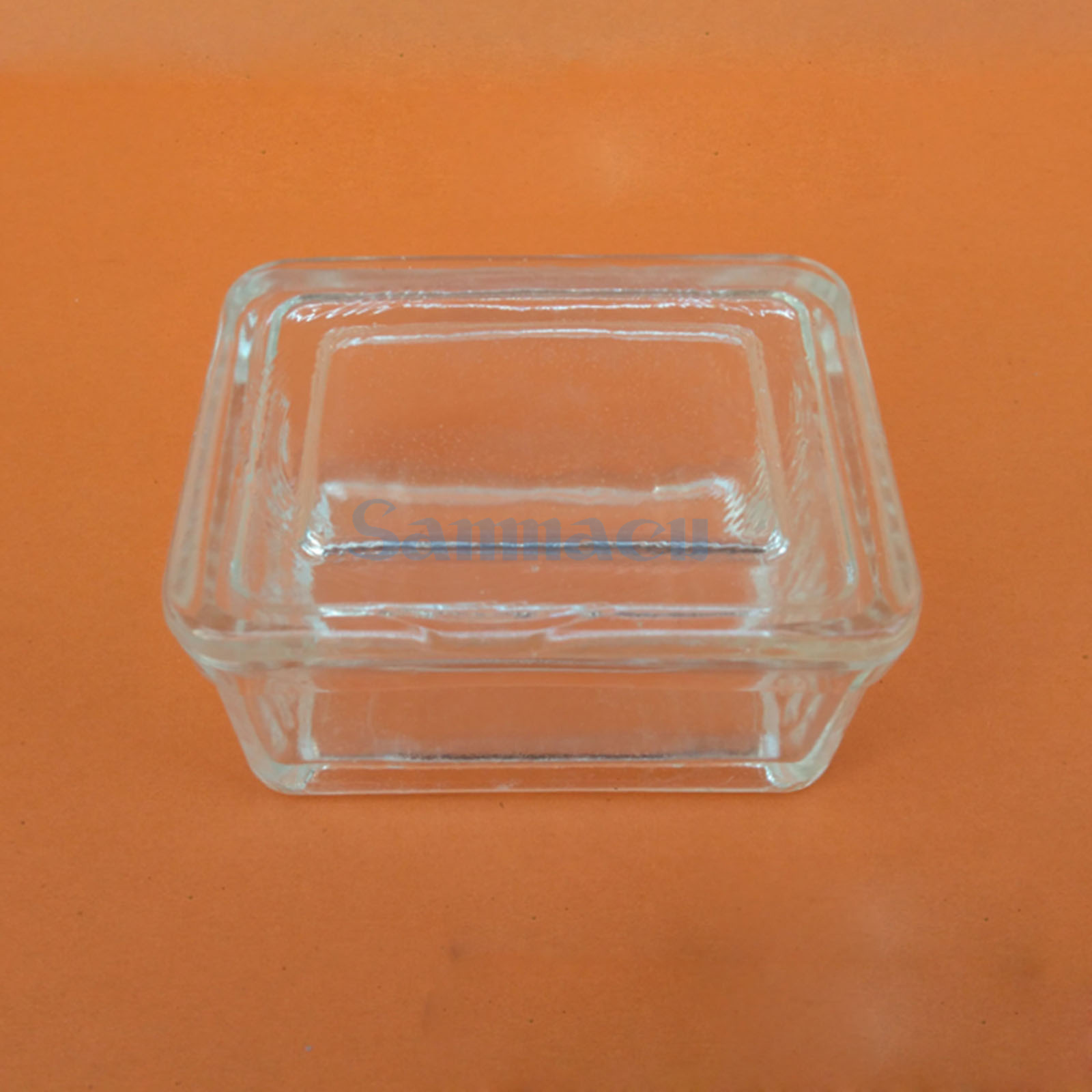 Square Microscope Glass Slide Staining Jar with Lid For Lab Apothecary