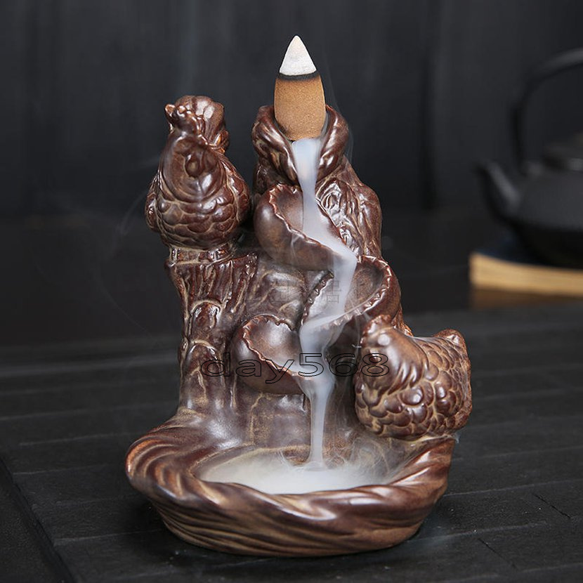 china ceramic phoenix dragon chicken mountain waterfall backflow mountain chicken size