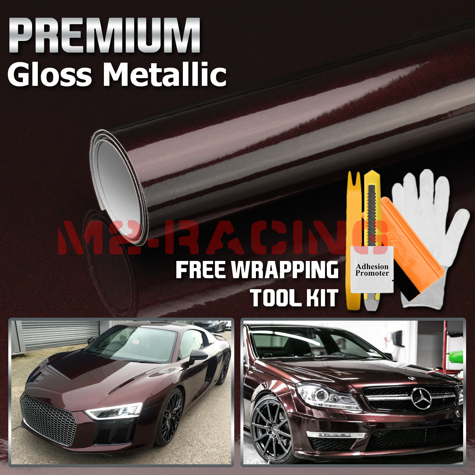 *Premium Pink Gloss Metallic Glossy Sticker Decal Vinyl Wrap Air Release Free