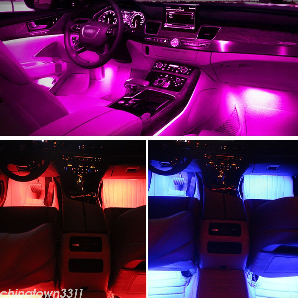 Glow Full Color LED Interior Car Kit Under Dash Foot Well Seats Inside Lighting eBay