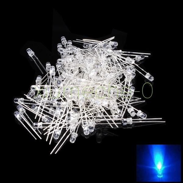 1000PCS 3MM Blue 5000MCD Round Water Clear LED Light NEW