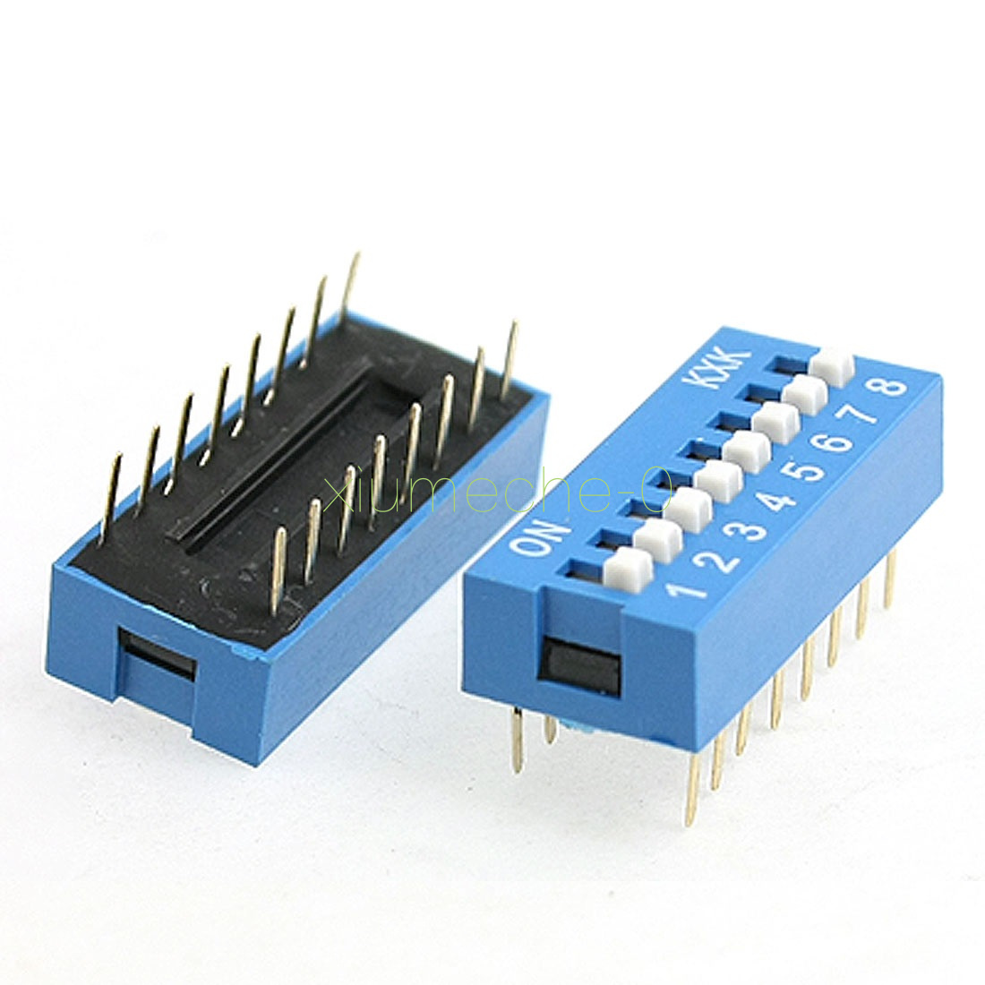 10/50PCS Red/Blue 2.54mm Pitch 8Bit 8 Positions Ways Slide Type DIP