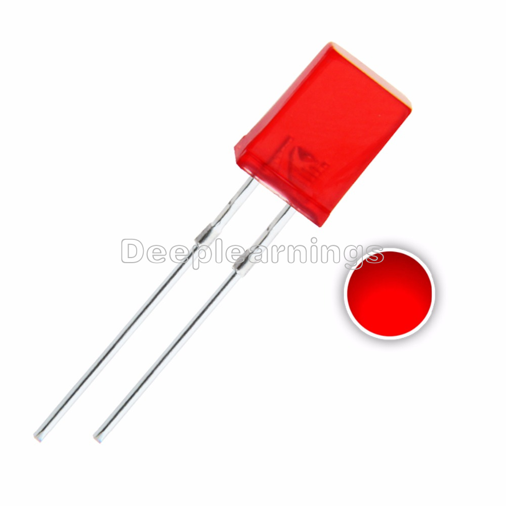 30Stks 2Pin 2*5*7mm 2x5x7MM Square Red Light LED Diode LED Lamp Bulb