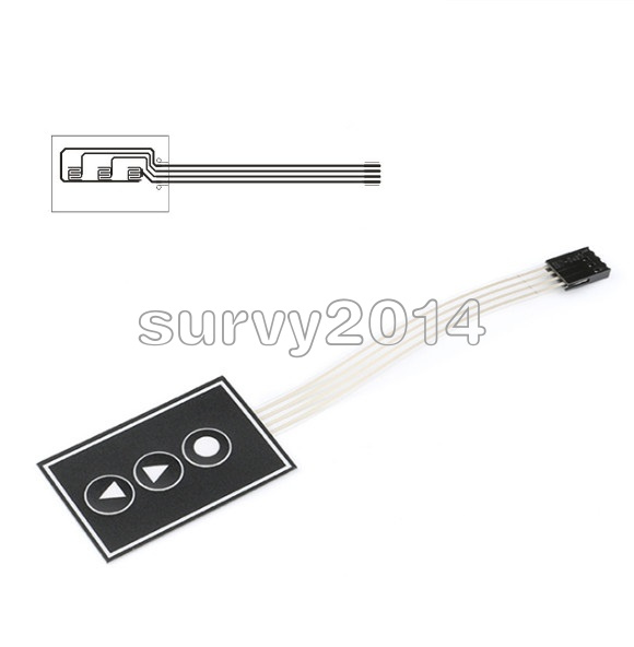 2PCS 1x3 Matrix Array 3Key 1*3 Keys Membrane Switch Keypad Keyboard 36*55mm UK