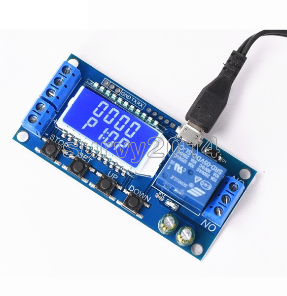 DC5V Time Delay Relay Module Power off Trigger Cycle Timer Circuit Switch w// LCD