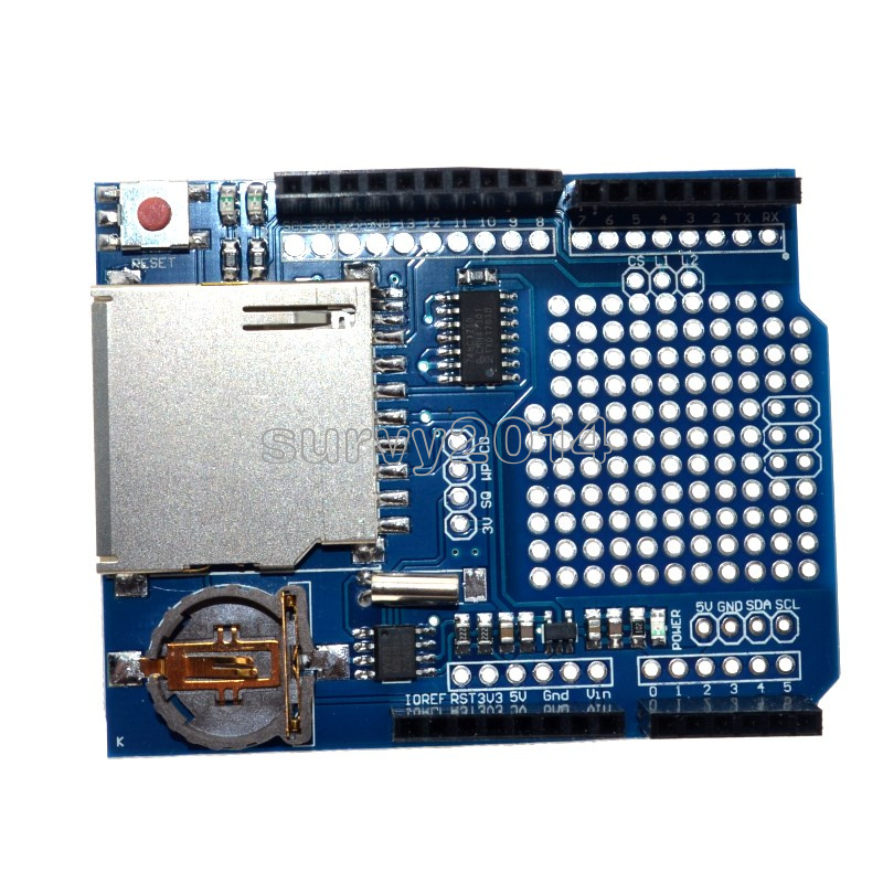 2PCS Data Logger DS1307 Logging Data Recorder Shield for Arduino UNO SD Card