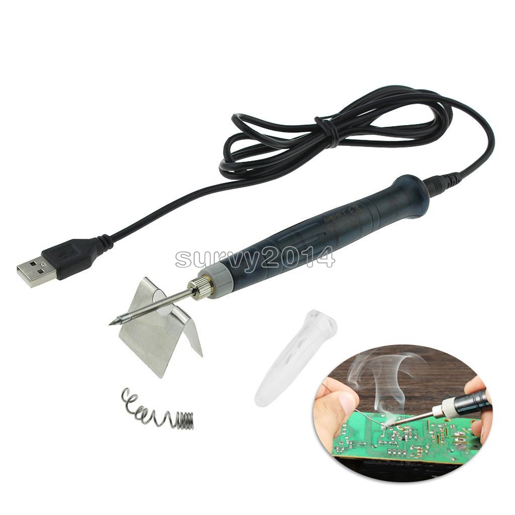 5V 8W Portable USB Electric Powered Soldering Iron Pen Tip Touch Switch Kit UK
