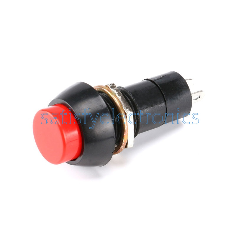 5PCS PBS-11B 12mm 250V 3A Red Push Button Switch No Self-Lock ON//OFF Lock