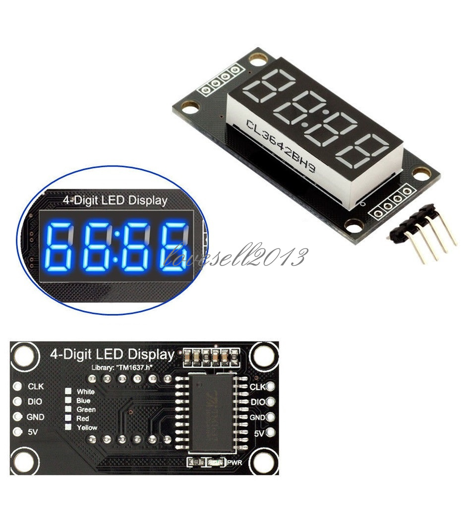 Blue 4-Bits Digital LED TM1637 Clock Tube Display 0.56/" Inch for Arduino LO