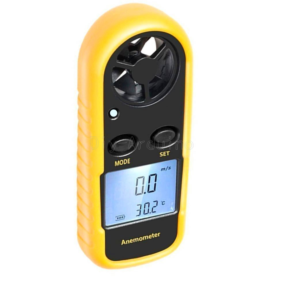 LCD Digitaler Windmesser Thermometer Anemometer Windgeschwindigkeit