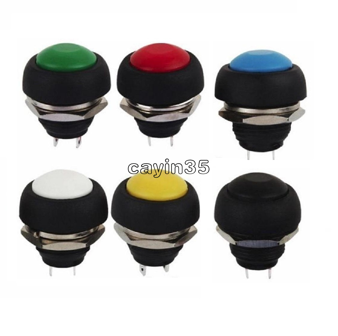 1Pcs Black 12mm Waterproof Momentary ON//OFF Push Button Round Mini K F4U4 I8D4