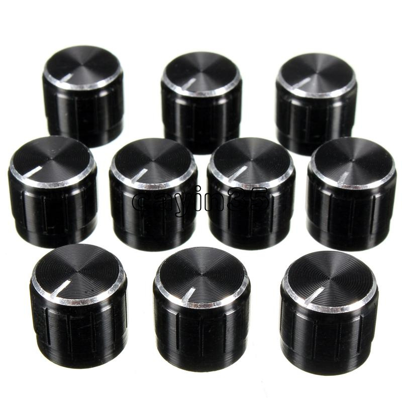 10pc Volume Control Rotary Knobs For 6mm Dia Knurled Shaft