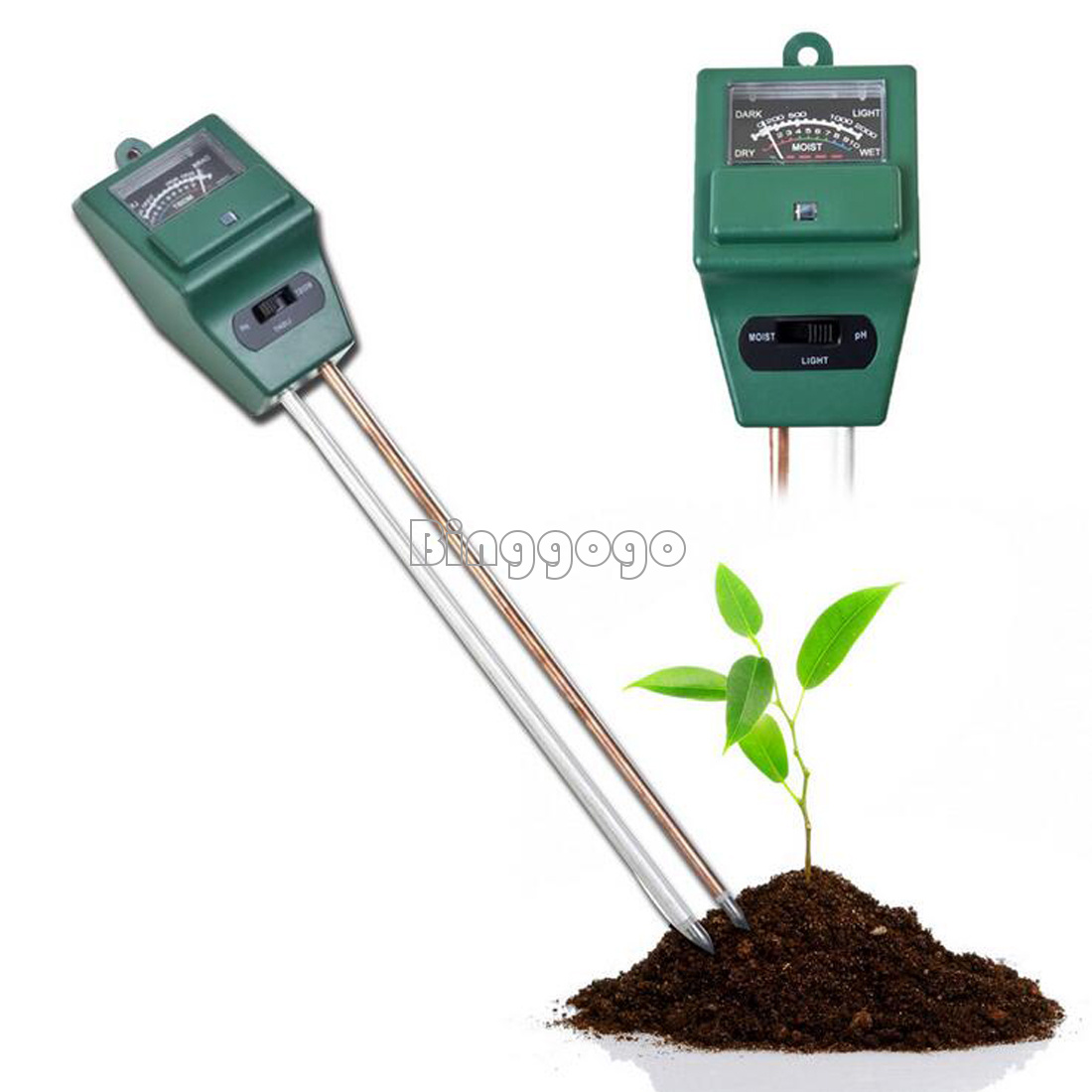 3 in 1 PH Tester Soil Water Moisture Light Test Meter sensor Garden Plant Flower