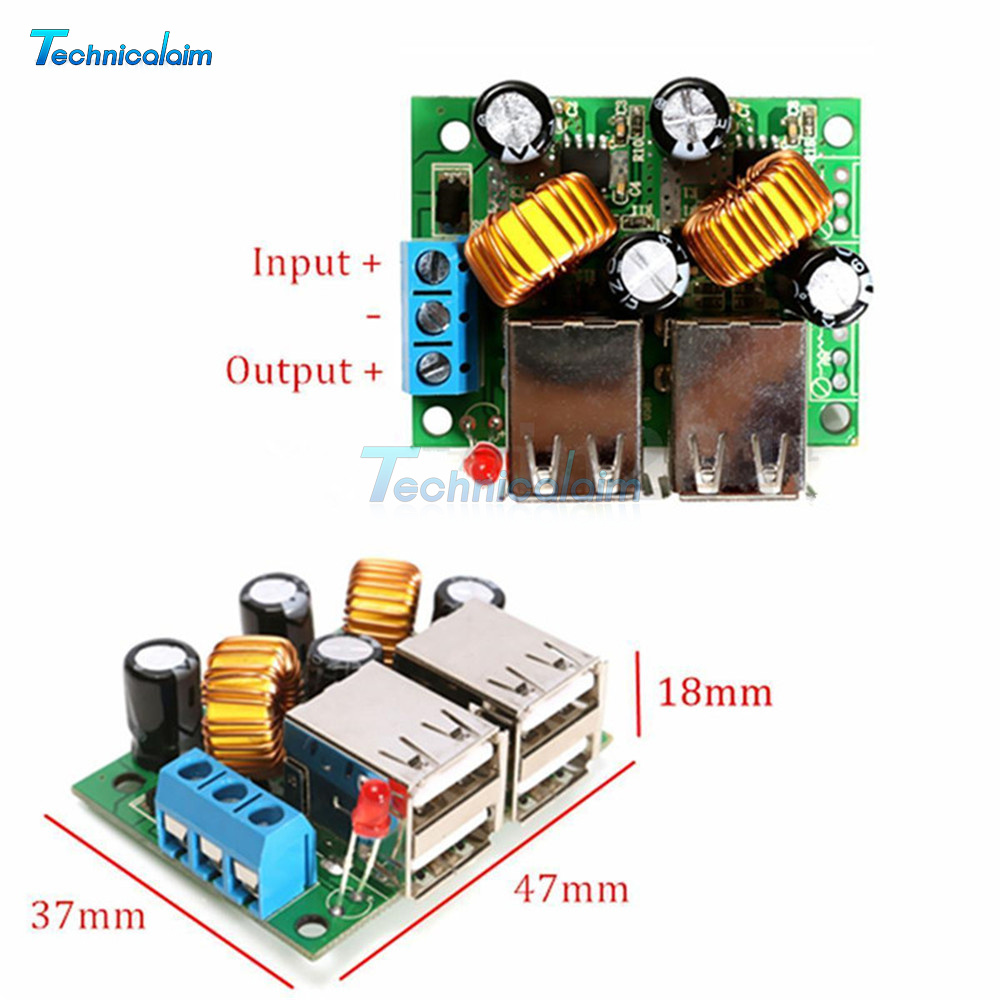 4-USB Port Step-down Power Supply Converter Board Module DC 12V 24V 40V