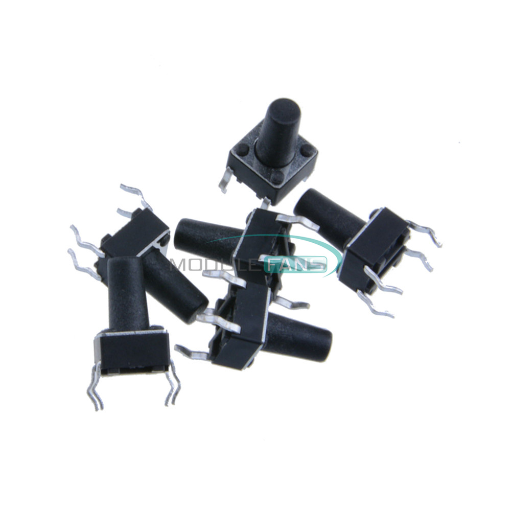 50pcs Black Round Tactile Button Caps For 12×12×7.3mm Tact Switches NEW S3