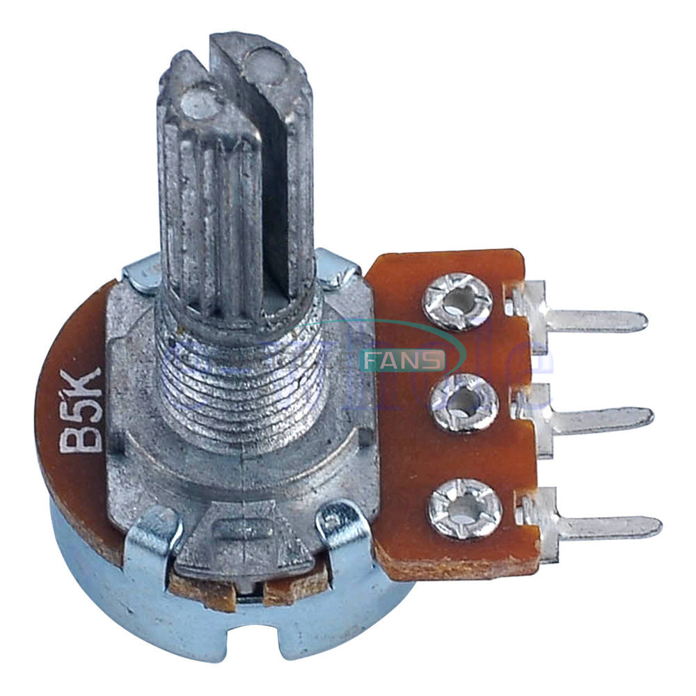 5PCS B5K 5K Ohm Knurled Shaft Linear Rotary Taper Potentiometer eBay