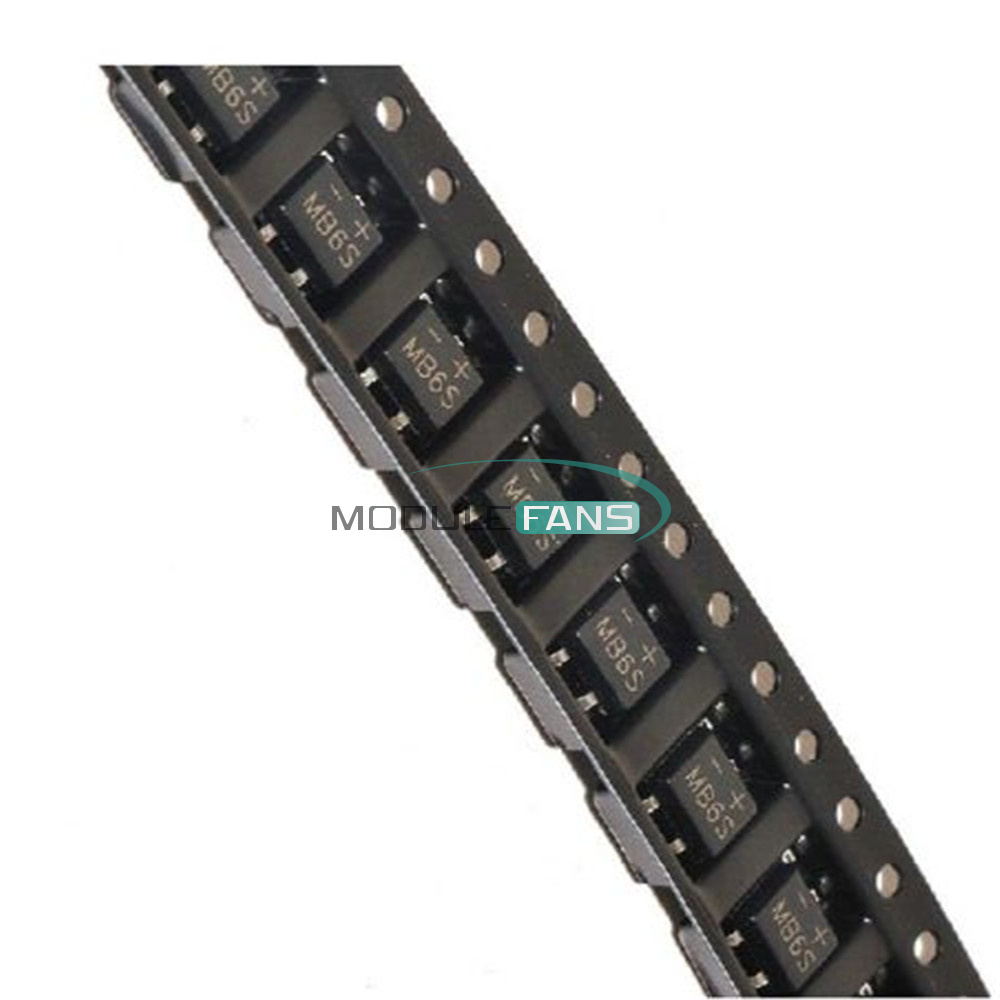 50Pcs MB6S Miniature Mini SMD 0.5A 600V Bridge Rectifier