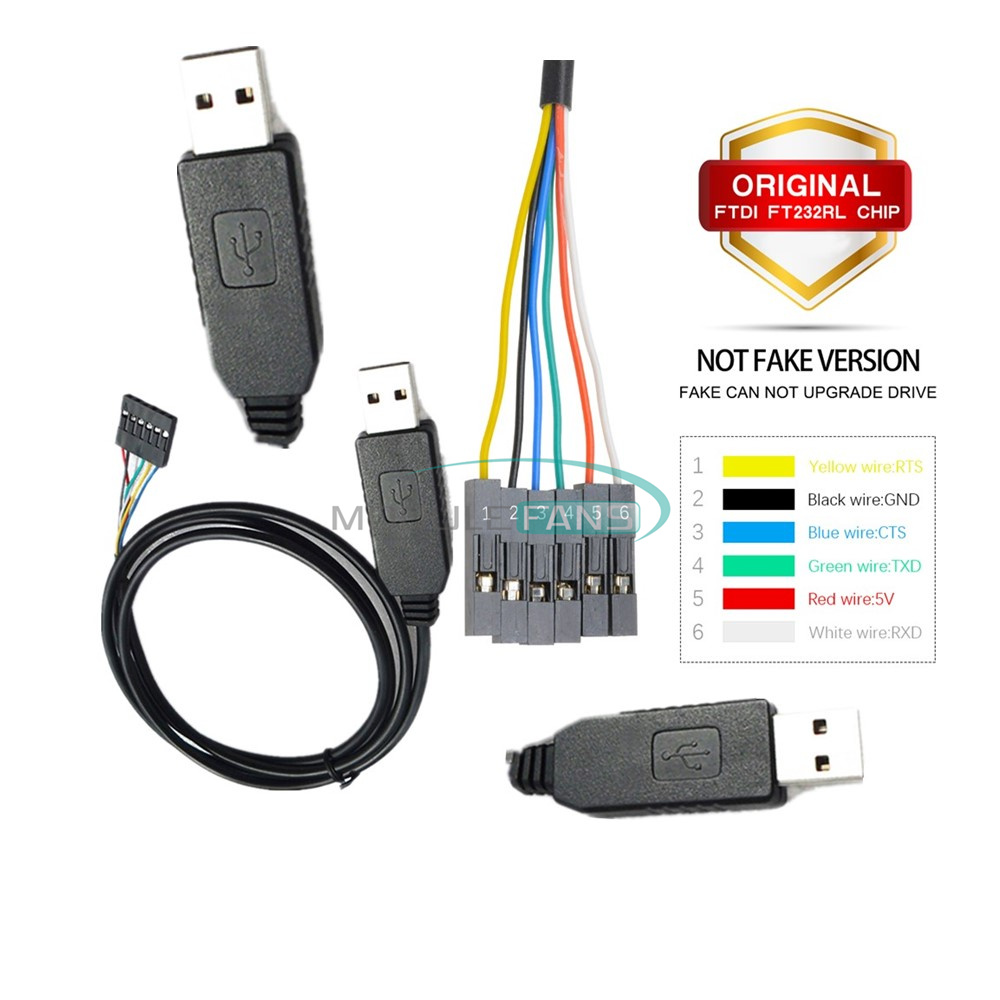 Original 6Pin 1M FTDI FT232RL USB to TTL RS232 Serial Adapter Cable for ...