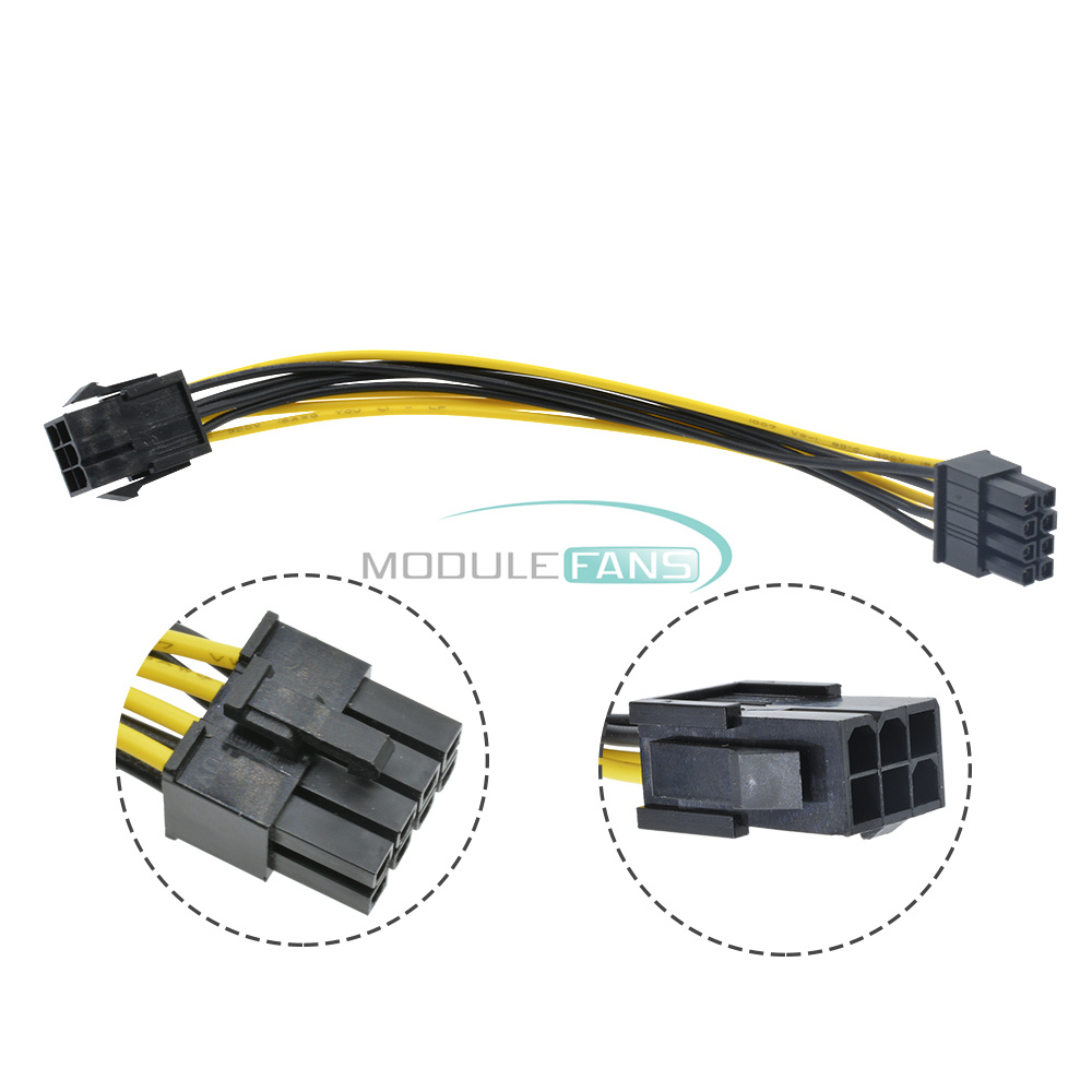 20cm PCI Express PCIe 6 Pin to 8 Pin Graphics Card Power Adapter Cable