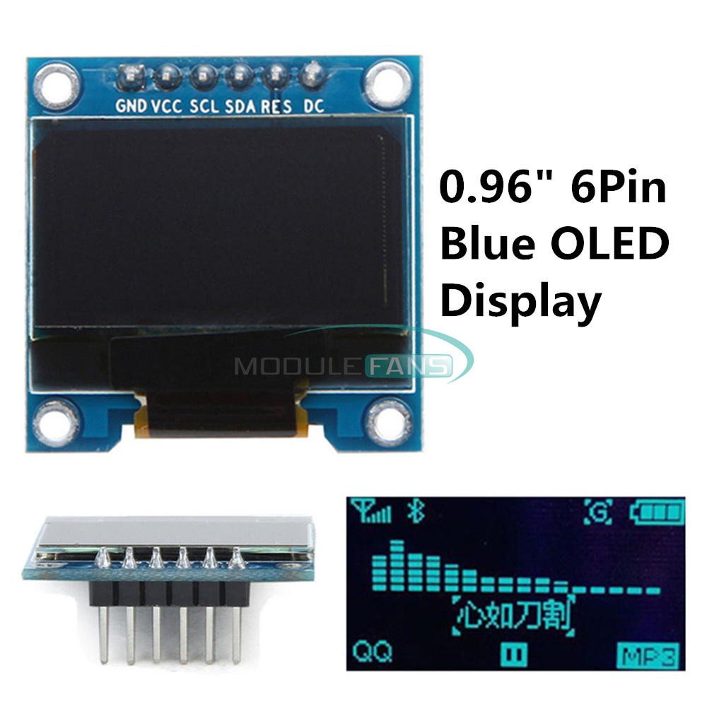 0.96/" 6Pin SPI/&IIC I2C OLED Display Module For Arduino Raspberry Pi 51 STM32