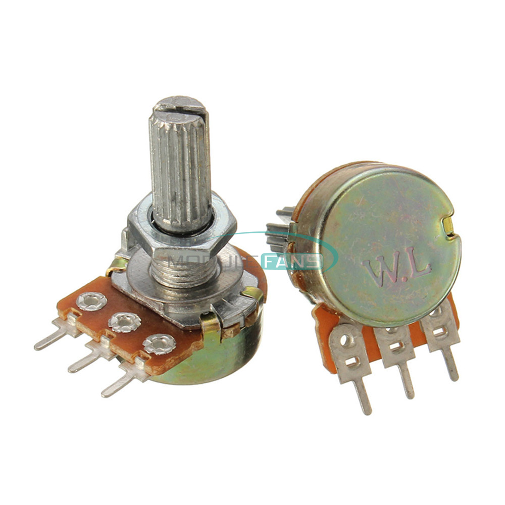 100 x B100K 100K Ohm Linear Taper Rotary Potentiometer Pot 15mm Shaft Handle