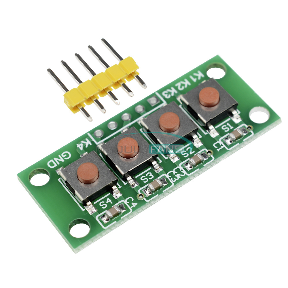 2PCS DIY 5Pin 1x4 4 Keys Button Keypad Keyboard Breadboard Module for ...