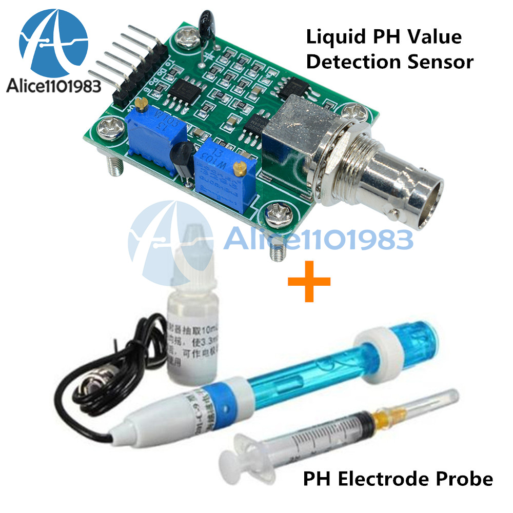 Aquarium Hydroponic PH Electrode Probe+Liquid PH Value Detection Sensor ...