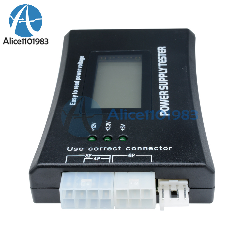 Power Supply Tester 20 24 Pin Sata LCD PSU HD ATX BTX Voltage Test